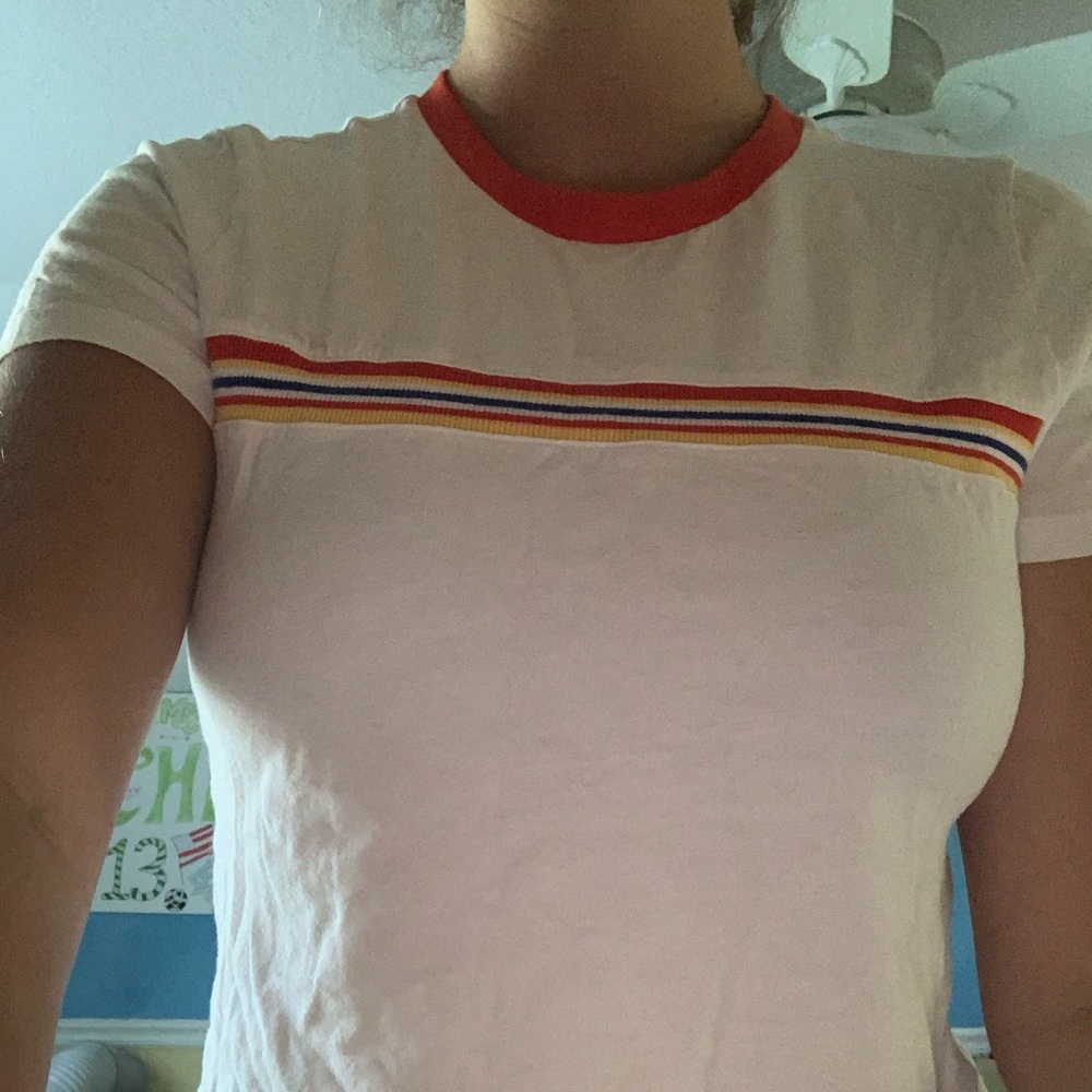 Rainbow stripped crop top